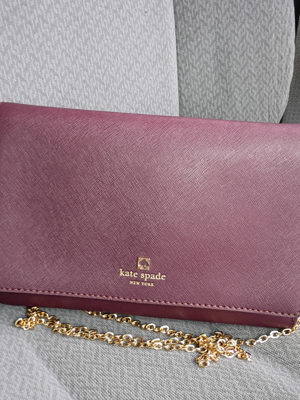 kate spade Plum Leather Chain Purse